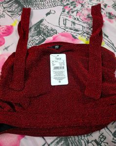 Burgundy Halter Crop Top