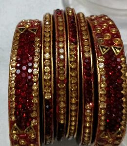 Red &amp; Gold Bangles