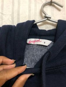 Supre Blue Long Sleeve Crop Top