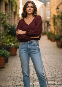 shein rust full sleeve top winter perfect