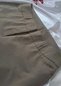 Wide Leg Taupe Trousers