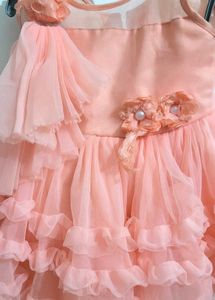 Peach Ruffle Party Dress