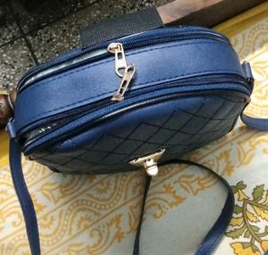 Navy Quilted Crossbody Bag
