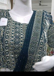 Party Wear Wrap Saree With Sharara