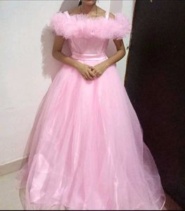 Pink Off-Shoulder Gown