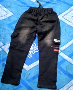 Boys Black Cargo Pants