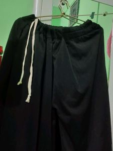 short palazzo black flared pants women