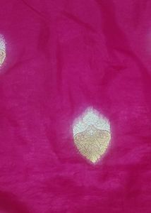 Pink &amp; Gold Banarasi Silk Fabric