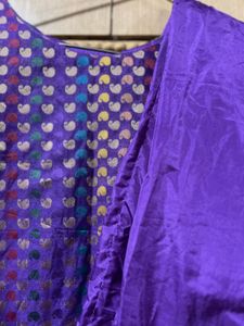 Purple Short kurti and bell bottom pants set