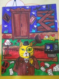 Detective Cat Art Murder Mystery🤫