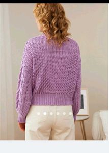 Lilac Knit Cardigan Sweater