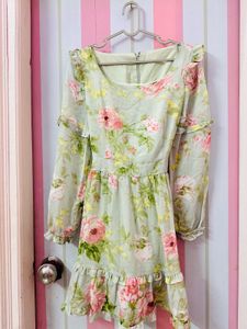 Floral Print Long Sleeve Dress