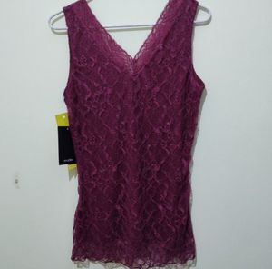 Majora Pink lace sleeveless top blouse