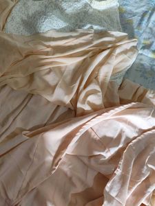 Elegant White &amp; Peach Dress