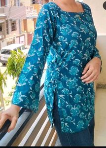 Teal Floral Print Tunic
