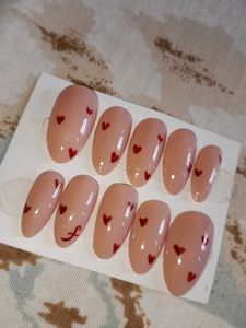 Cute Heart Press-On Nails