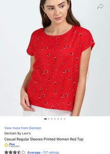 Levi’s Casual Regular Red Top With Roll Up Sleeves