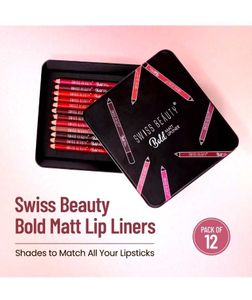 Bold Matte Lipliner Pack Of 12 Pcs