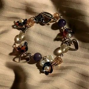 Beaded Heart Charm Bracelet