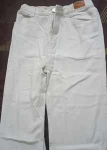 White Wide Leg Denim Jeans