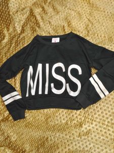 MISS Black Cropped Sweatshirt