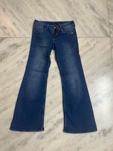 low waist Flared Denim Jeans