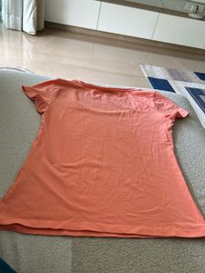 H &amp; M Peach Flutter Sleeve Tee