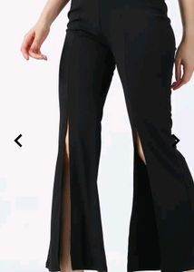 Stylish Black Slit Flare Pants