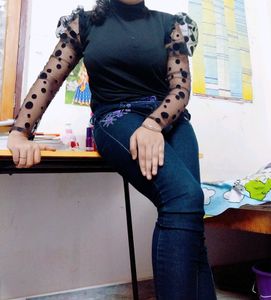 Beautiful Black High Neck Top