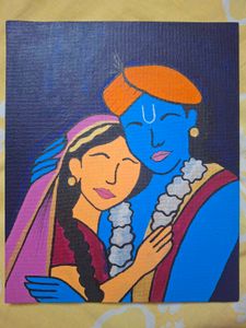 Radha Krishna Simple Canvas Painting
