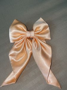 Peach Satin Hair Bow