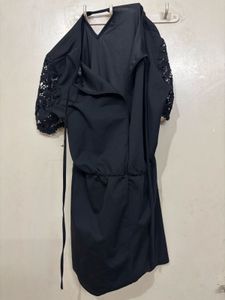 Black Lace Sleeve Playsuit