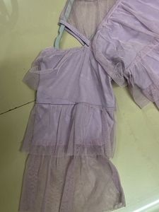 Chic Lavender Ruffled Cold-Shoulder Top
