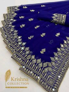 Elegant Mirror Work Saree