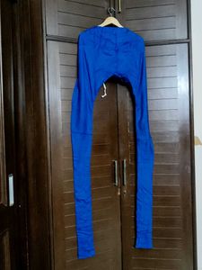 Blue Striped Printed Pure Silk Kurta &amp; Legging