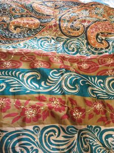 Embroidered MUSLIN SATIN SAREE