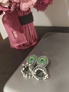 Peacock Jhumka Earrings