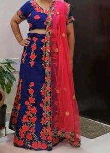 Blue Embroidered Lehenga Choli