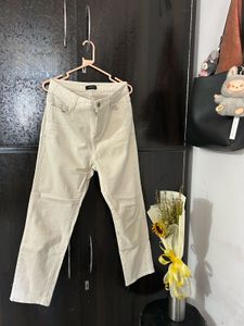 Beige Straight Jeans