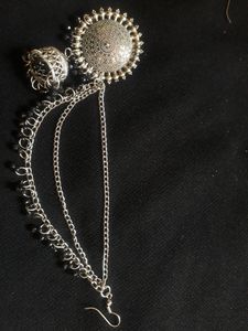 OXIDISED SILVER PLATED BAHUBALI EARRING