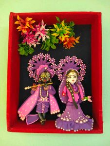 Krishna &amp; Radha Clay Figurines