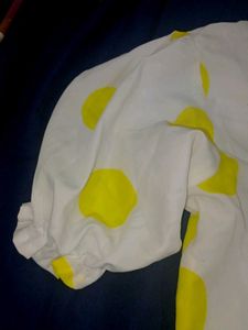 Polka Dot Tie-Front Top