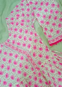 Floral Print Frock Pant Set