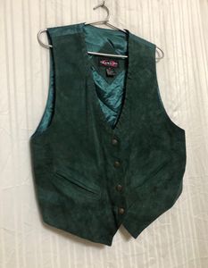 Quarters Green Leather Vest