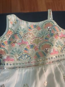 Girls White Embroidered Party Dress