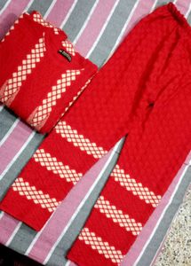 Red Knit Kurta Set❤️