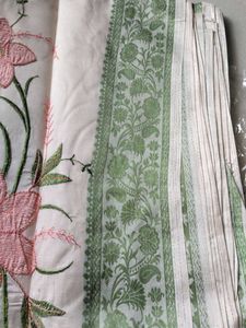 Off White Embroidered Saree- With MAA Embroidery