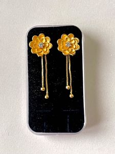 Gold Plated Two In One Earring