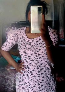 Baby Pink Cotton 1/2 Sleeve Cozy Casual Top