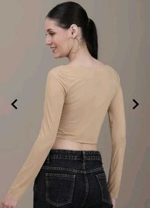 Stylish Beige Crop Top